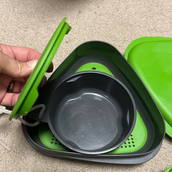 Green Camping Cook Set - Triangle Stackable Kit - Picture 5 of 8